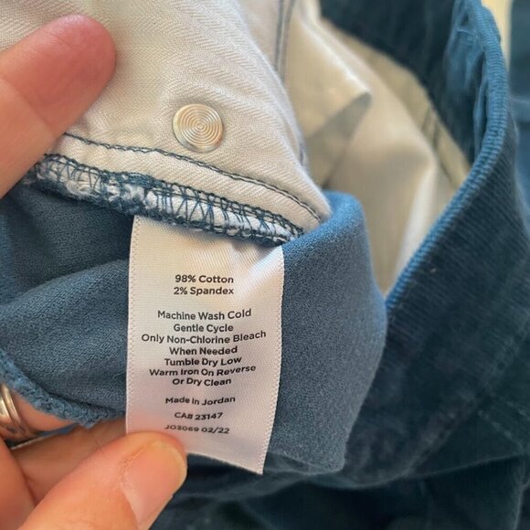 Talbots Pant Trouser Corduroy Teal Straight Leg Classic Winter Preppy Stretch - Picture 9 of 9